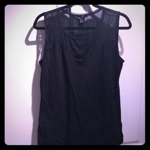 H & M chiffon and lace top